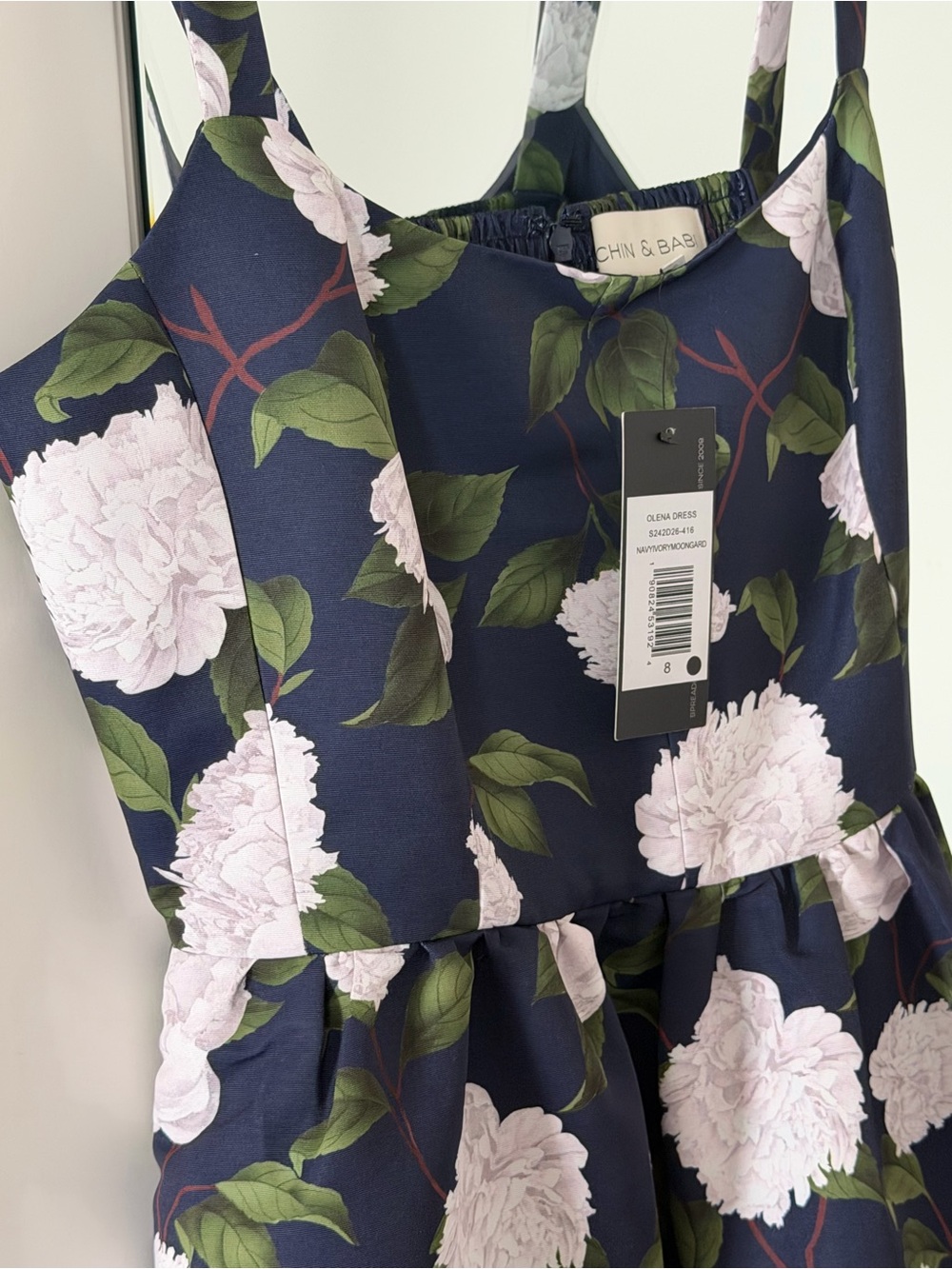 NWT: Sachin&Babi Olena Dress - Navy/Ivory Moonlit Garden - Picture 5 of 7